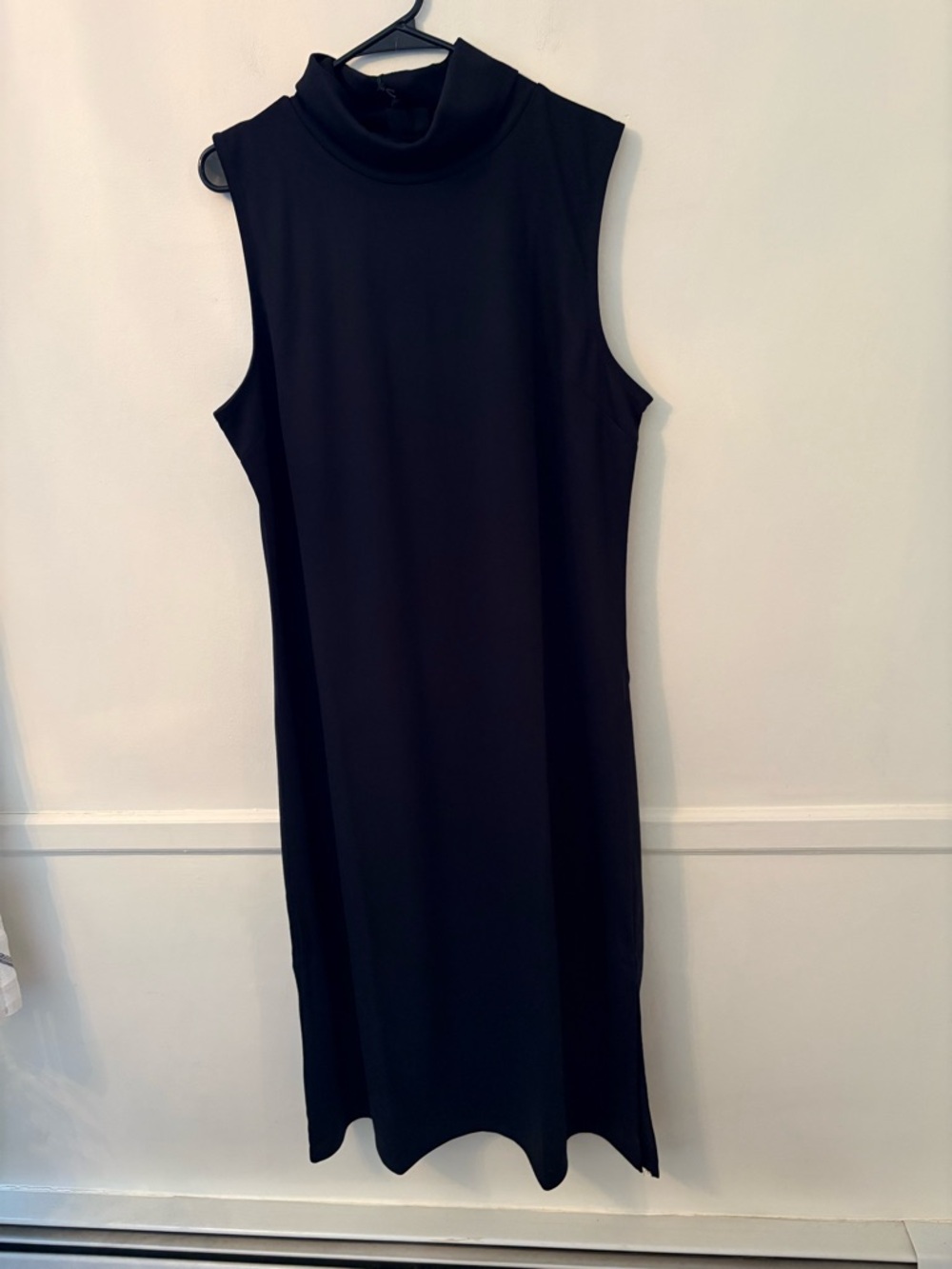 Who What Wear Classic Black Mock Neck Dress Slvless Split -SX XXL NWT
